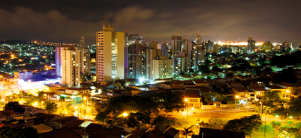 Night falls on the city of Sao Paulo