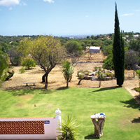 Garden view of the Fruish's family home in Santa Barbara