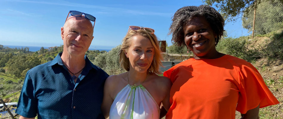 Laura Hamilton with Dawn and Steve in Spain