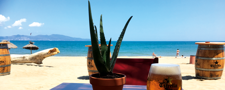 beer on costa brava beach