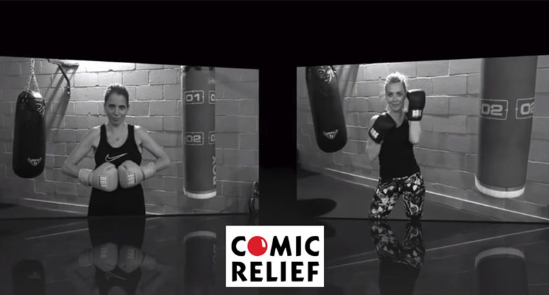 Laura Hamilton & Jasmine Harman Gym-Off for Comic Relief