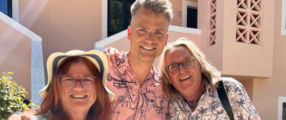 Ben Hillman with Graham and Yvonne in Portugal