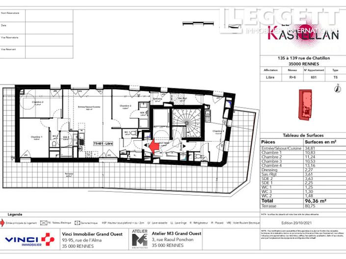 Image No.4-Appartement de 4 chambres à vendre à Rennes