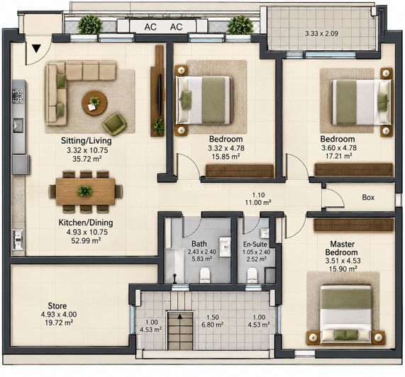Image No.7-3 Bed Property for sale