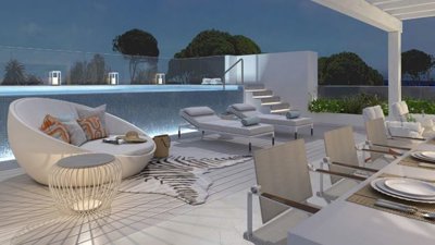 Evening roof terrace