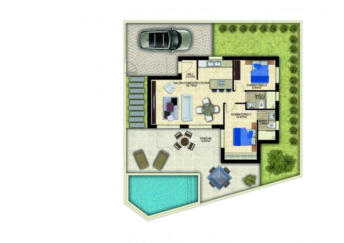 Image No.3-Villa de 2 chambres à vendre à Benijofar