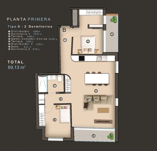 Image No.9-2 Bed Apartment for sale