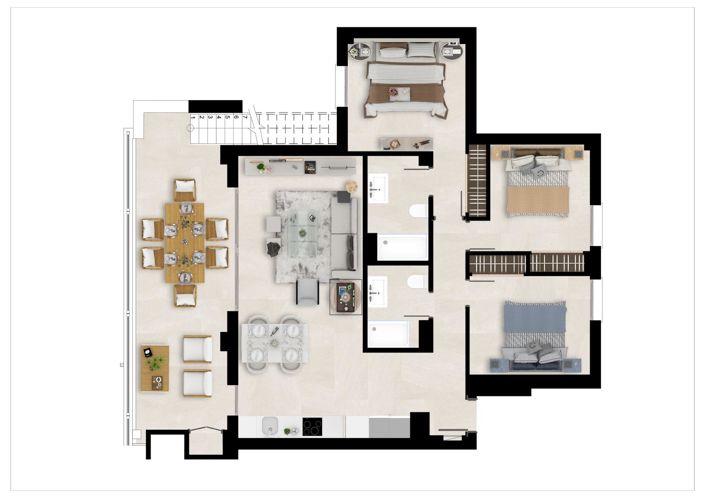 Image No.20-3 Bed Apartment for sale