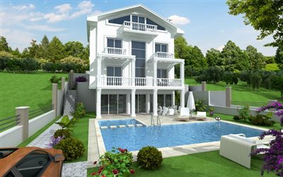 Villa / Détaché de 4 chambres à vendre à Ovacik