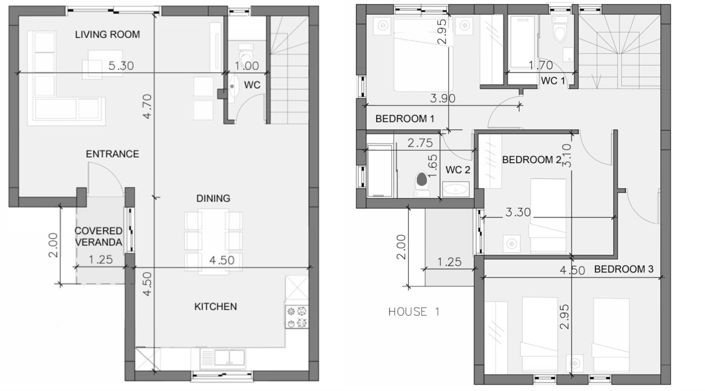 Image No.5-Jumelé de 3 chambres à vendre à Deryneia