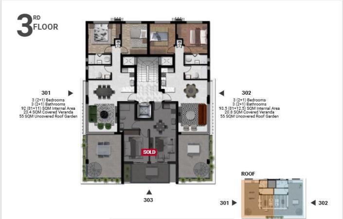 Image No.2-Penthouse de 3 chambres à vendre à Larnaca