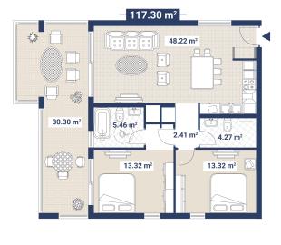117-3SQM-TWO-BED
