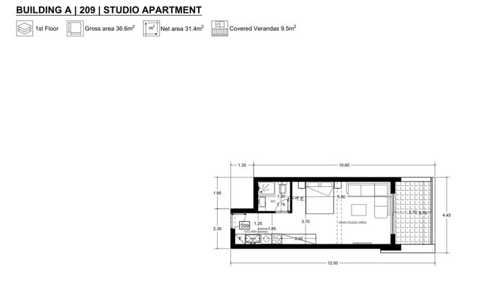 Image No.1-1 Bed Studio for sale