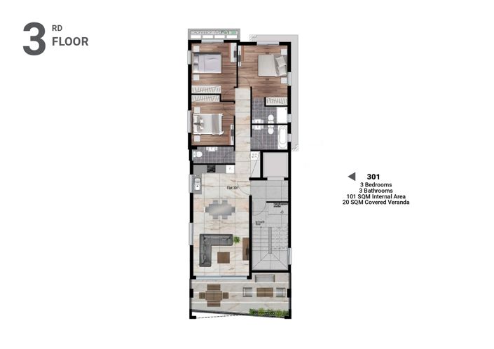 Image No.11-Appartement de 3 chambres à vendre à Larnaca