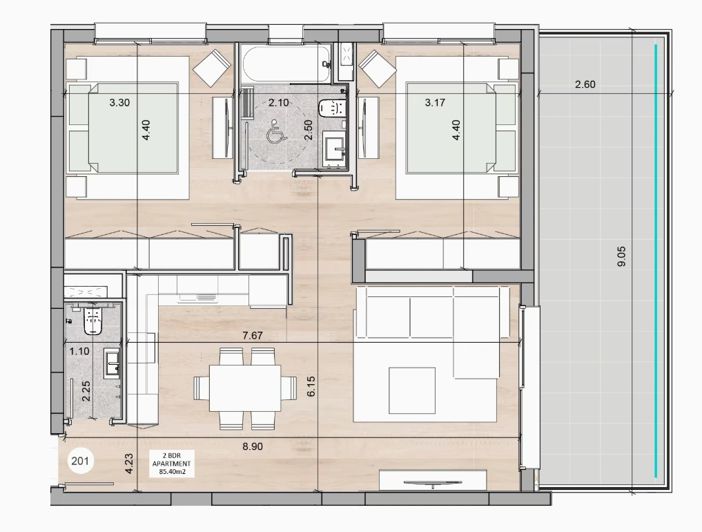 Image No.18-2 Bed Apartment for sale