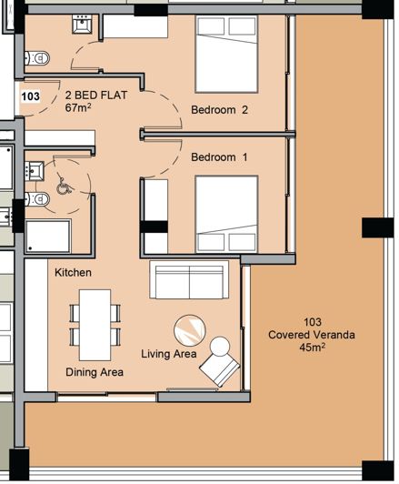 Image No.20-Appartement de 2 chambres à vendre à Tsiflikoudia