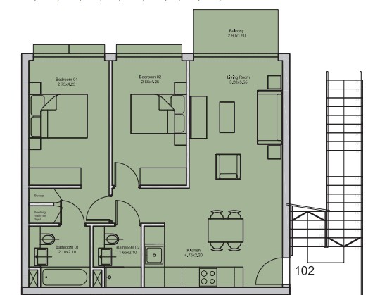 Image No.14-2 Bed Apartment for sale