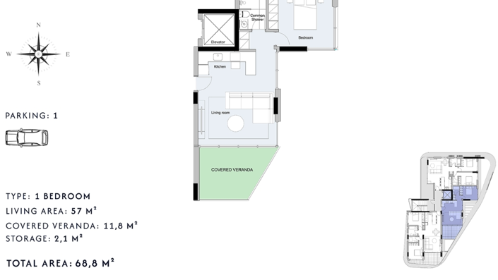 Image No.3-Appartement de 1 chambre à vendre à Agios Athanasios