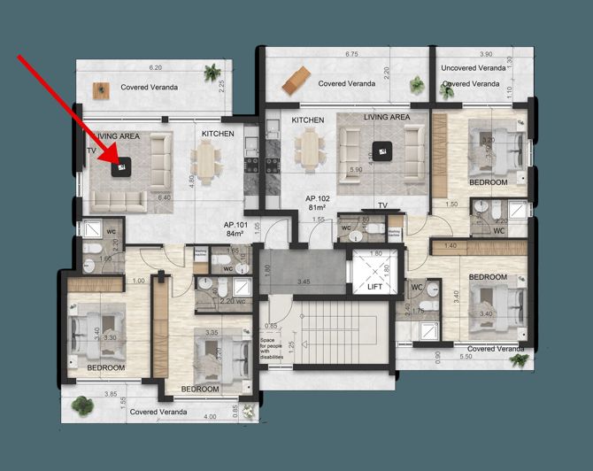 Image No.8-Apartamento con 2 dormitorios en venta