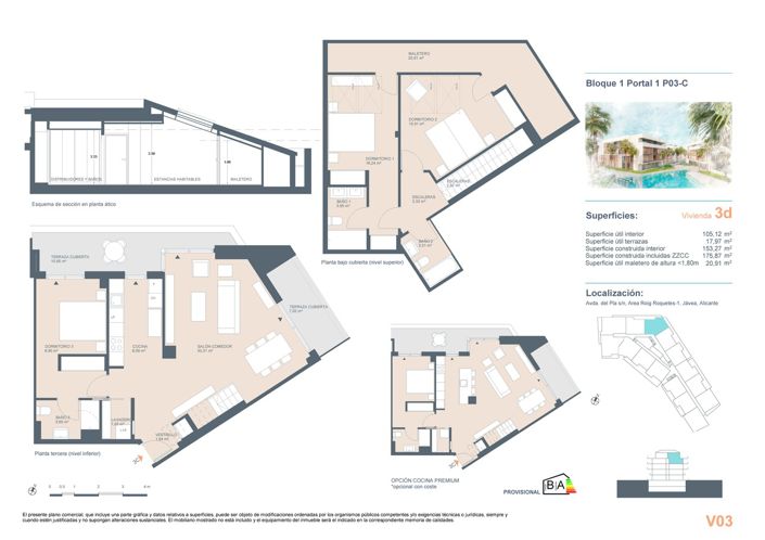 Image No.3-Penthouse de 3 chambres à vendre à Javea