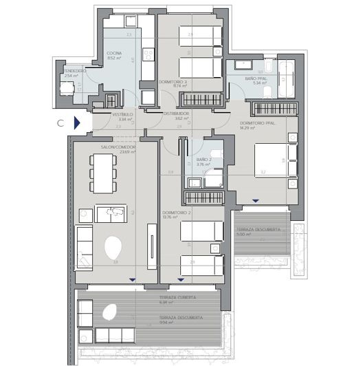 Image No.6-3 Bed Apartment for sale