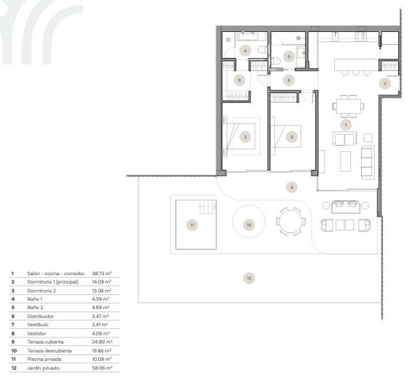 Image No.8-2 Bed Apartment for sale