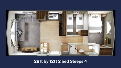 Willerby Ellerton 2024 28ft By 12ft 2 Bed Floorplan