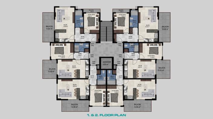 Image No.60-Appartement de 2 chambres à vendre à Avsallar