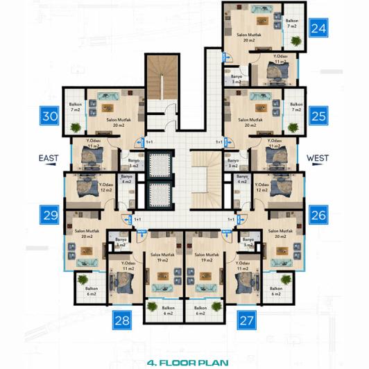 Image No.20-Appartement de 1 chambre à vendre à Mahmutlar