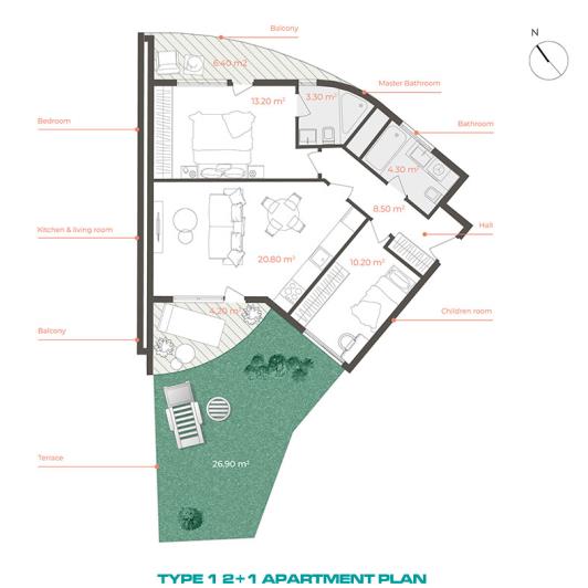 Image No.14-Appartement de 1 chambre à vendre à Altintas