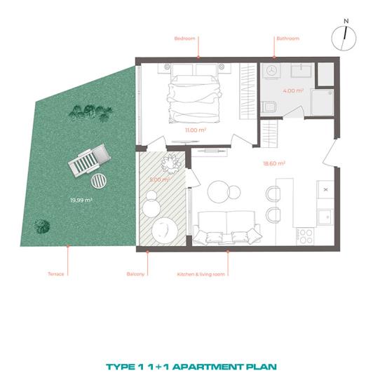 Image No.15-Appartement de 1 chambre à vendre à Altintas