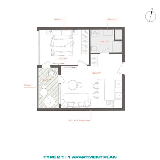 Image No.17-Appartement de 1 chambre à vendre à Altintas