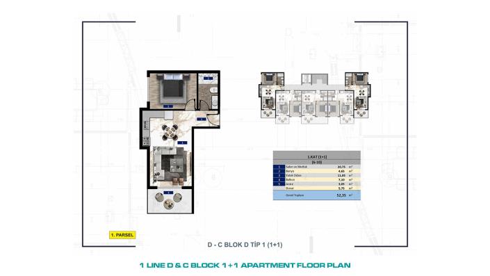 Image No.23-Appartement de 1 chambre à vendre à Kargicak