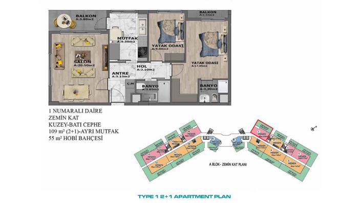 Image No.32-Appartement de 1 chambre à vendre à Altintas