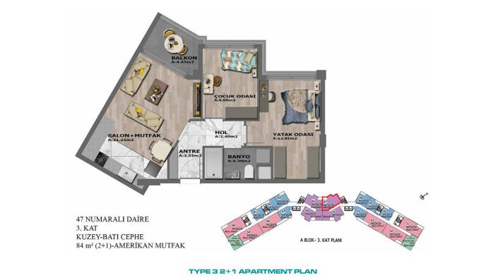 Image No.34-Appartement de 1 chambre à vendre à Altintas
