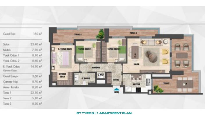 Image No.21-Appartement de 3 chambres à vendre à Kartal