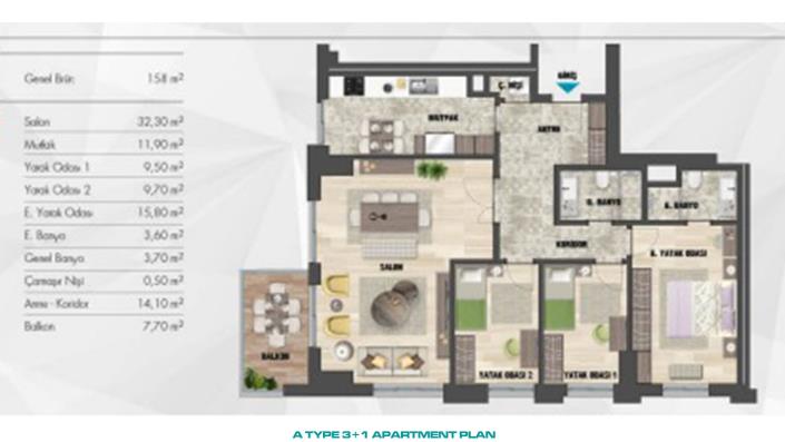 Image No.22-Appartement de 3 chambres à vendre à Kartal