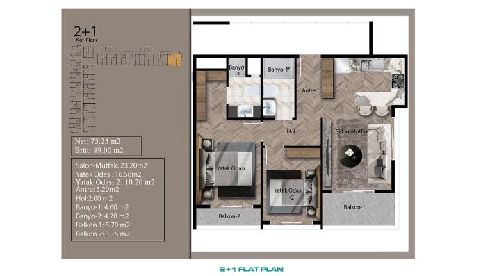 Image No.20-Appartement de 1 chambre à vendre à Turquie