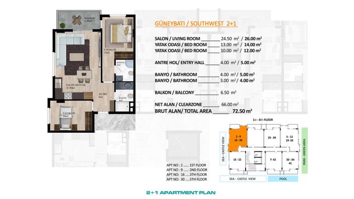 Image No.25-Appartement de 1 chambre à vendre à Alanya