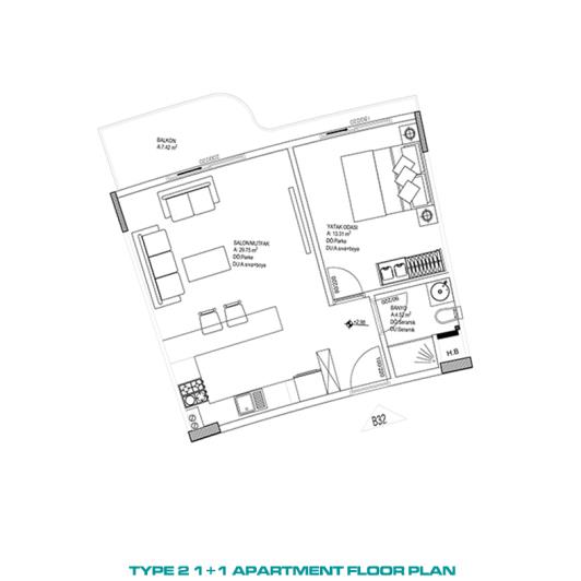 Image No.19-Appartement de 1 chambre à vendre à Altintas