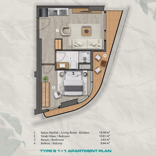 Image No.31-1 Bed Apartment for sale