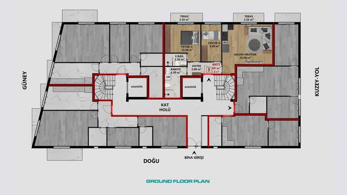 Image No.5-Appartement de 2 chambres à vendre à Antalya