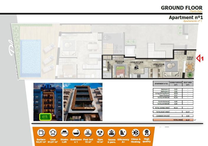 Image No.23-1 Bed Apartment for sale