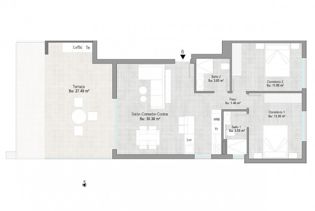 Image No.11-Penthouse de 2 chambres à vendre à Alhama de Murcia