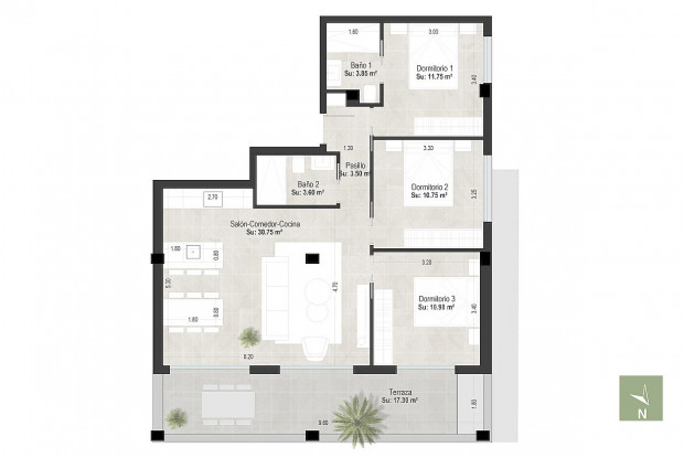 Image No.12-3 Bed Apartment for sale