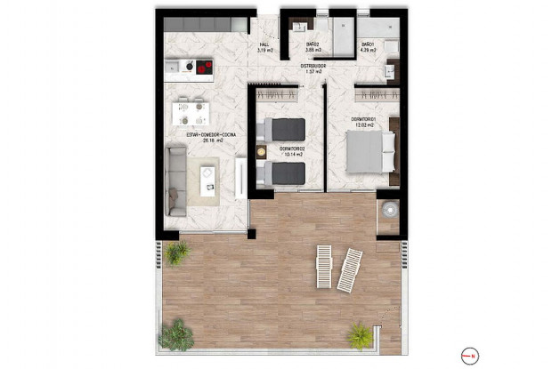 Image No.12-2 Bed Apartment for sale