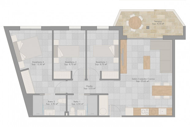 Image No.13-3 Bed Apartment for sale