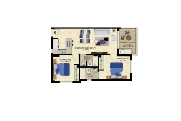 Image No.11-Appartement de 2 chambres à vendre