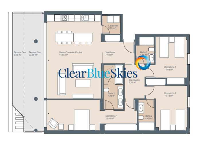 Image No.22-3 Bed Apartment for sale