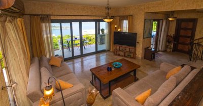 Grand Stone Villa In Bodrum For Sale - Lounge with a large terrace